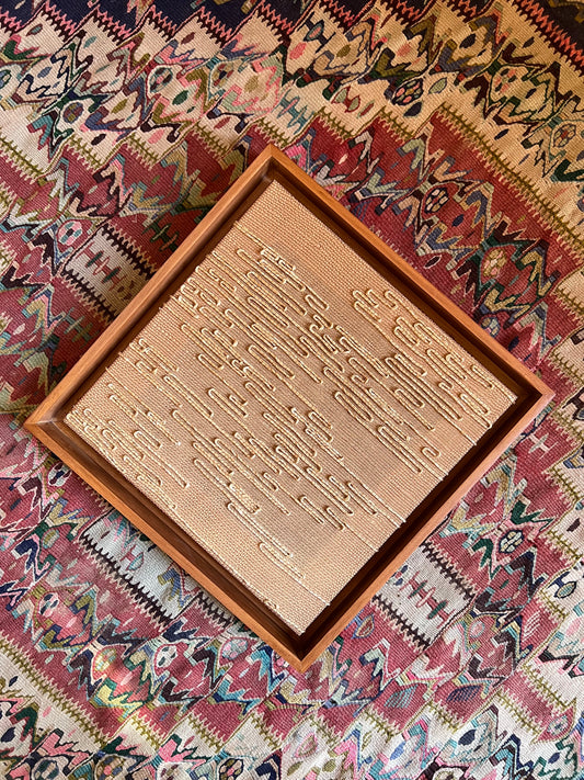 Cuadro bordado en lino Beige